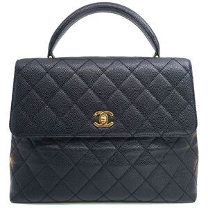 Chanel Top Handle Matelasse Handbag No 10 Caviar Skin Gold Hardware